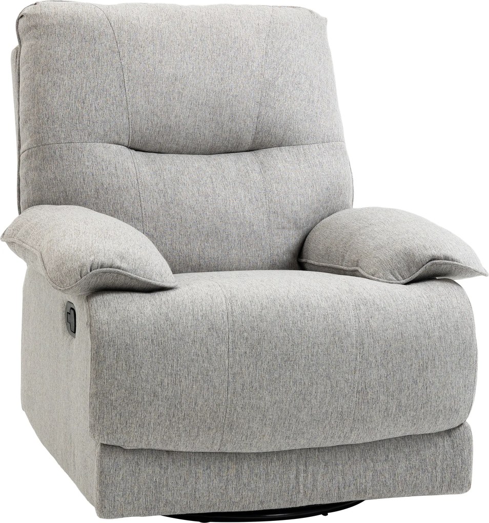 HOMCOM Poltrona Reclinável de Sala de Estar Poltrona Relax Reclinável Manual com Apoio para os Pés 89x98x101 cm Cinza | Aosom Portugal