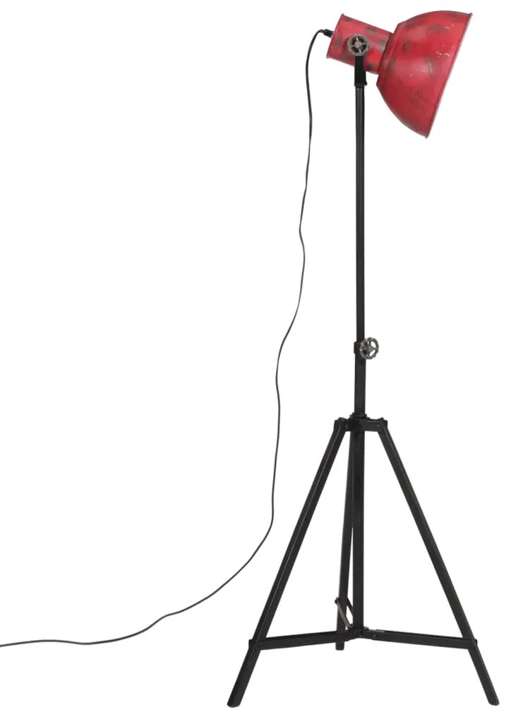 Candeeiro de pé 25 W 61x61x90/150 cm E27 vermelho desgastado