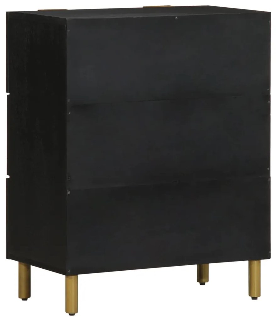 Aparadores 2 pcs 60x33x75 cm derivados de madeira preto