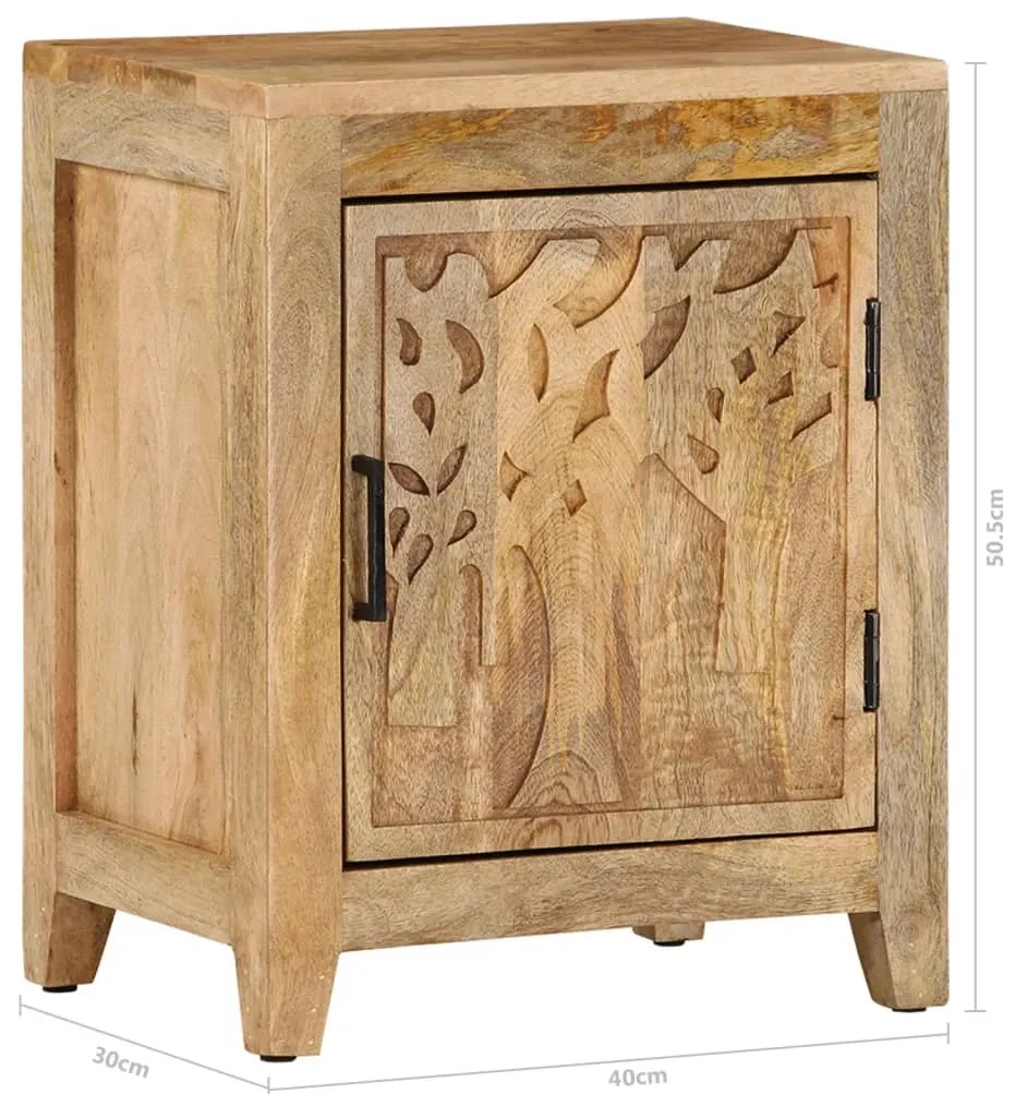 Mesa de cabeceira 40x30x50 cm madeira de mangueira maciça