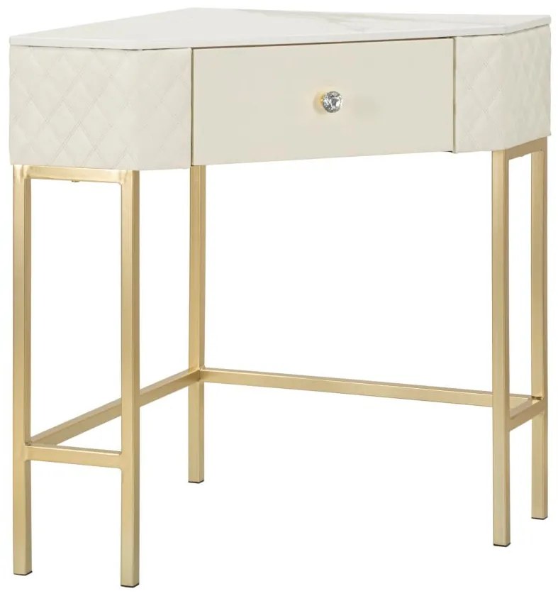 Consola de Entrada Angle Sharon - Madeira e MDF Branco com Detalhes Do