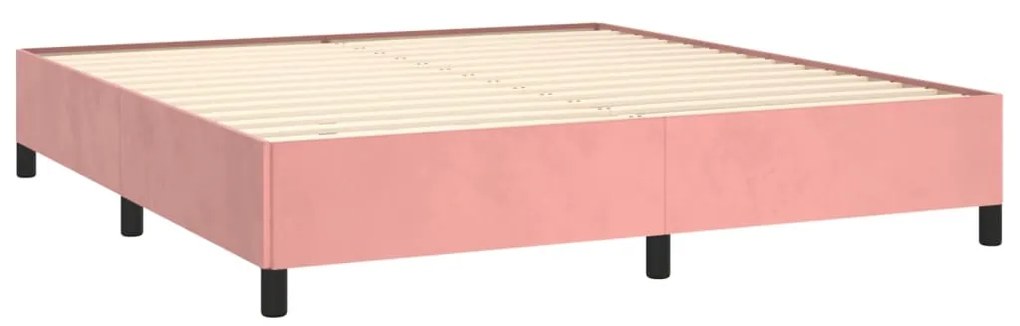 Estrutura de cama 160x200 cm veludo rosa