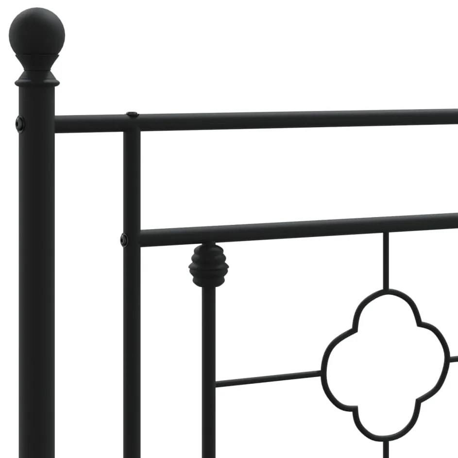 Estrutura de cama com cabeceira 90x200 cm metal preto