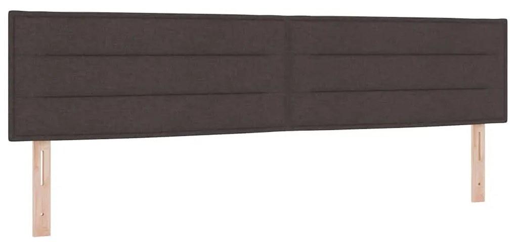 Cama Box Spring com Colchão Castanho Escuro 200x200 cm Tecido