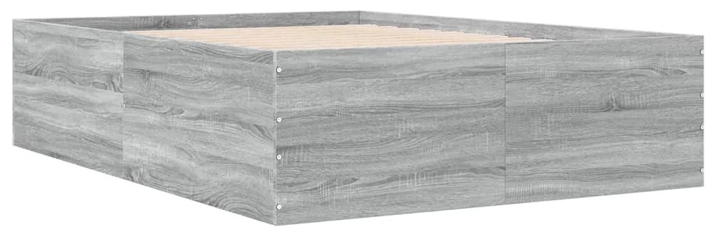 Estrutura de cama 120x200 cm derivados de madeira cinza sonoma