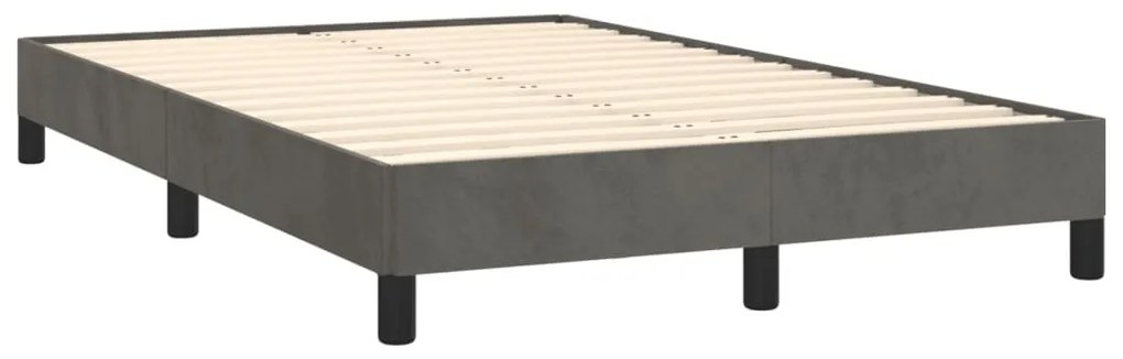 Cama boxspring com colchão 120x190 cm veludo cinzento-escuro