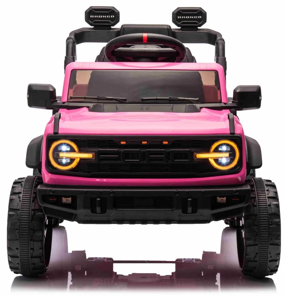 Carro elétrico para crianças 3 a 6 anos 12V Ford Bronco com tração traseira, licenciado (1 Lugar) bateria de lítio, leitor de MP3 com entrada USB, luz