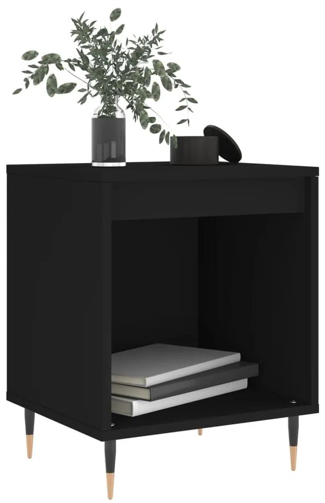 Mesas de cabeceira 2pcs 40x35x50 cm derivados de madeira preto