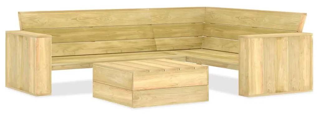 vidaXL 2 pcs conjunto móveis jardim madeira de pinho impregnada