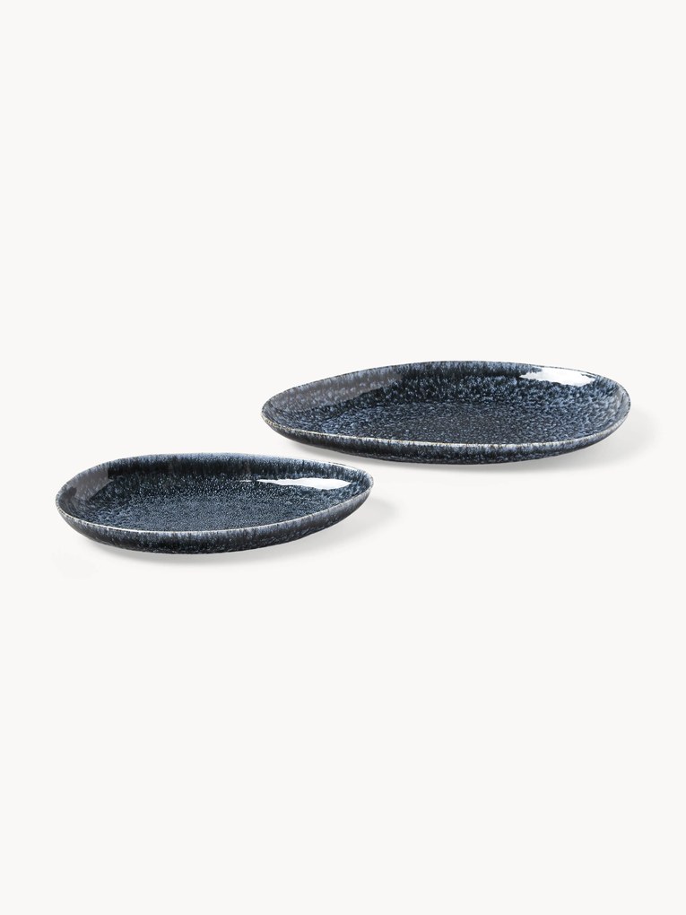 Pratos de servir artesanais com forma orgânica Macey, conjunto de 2