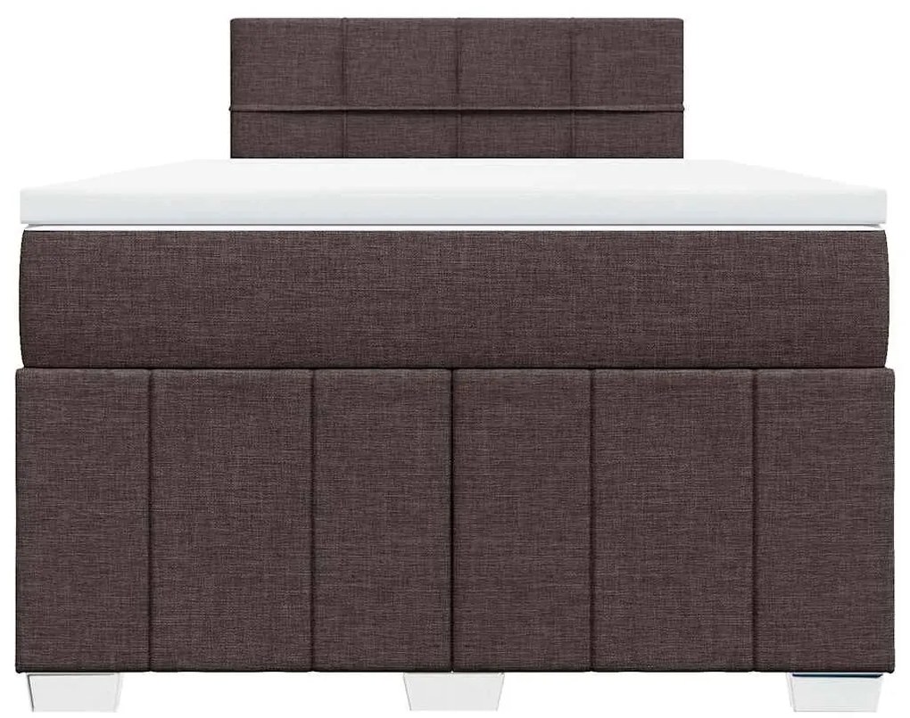 Cama com molas/colchão 120x200 cm tecido castanho-escuro