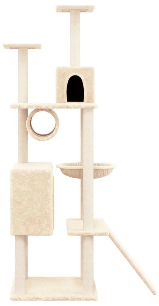 Árvore para gatos c/ postes arranhadores sisal 168 cm cor creme