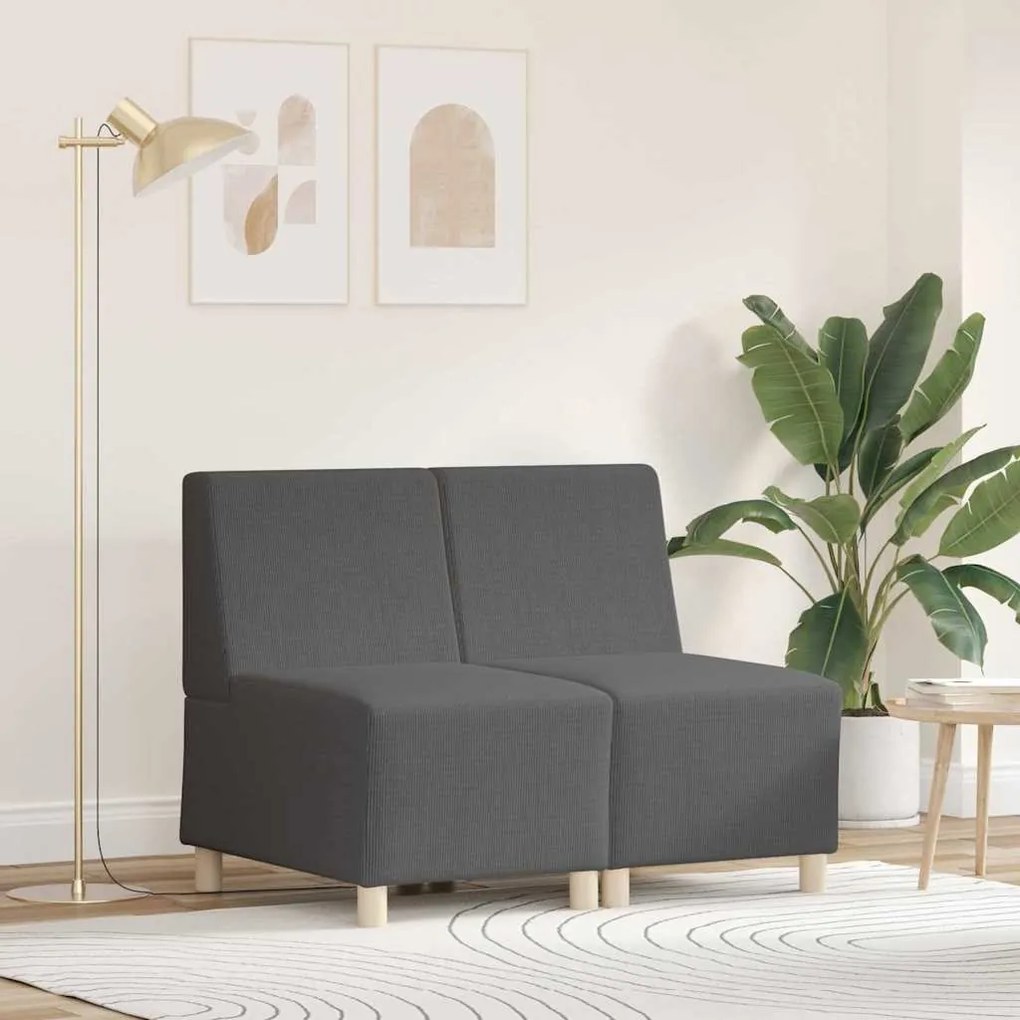 vidaXL Sofá Chiar 2 pcs Cinzento escuro 55 x 74 x 82 cm