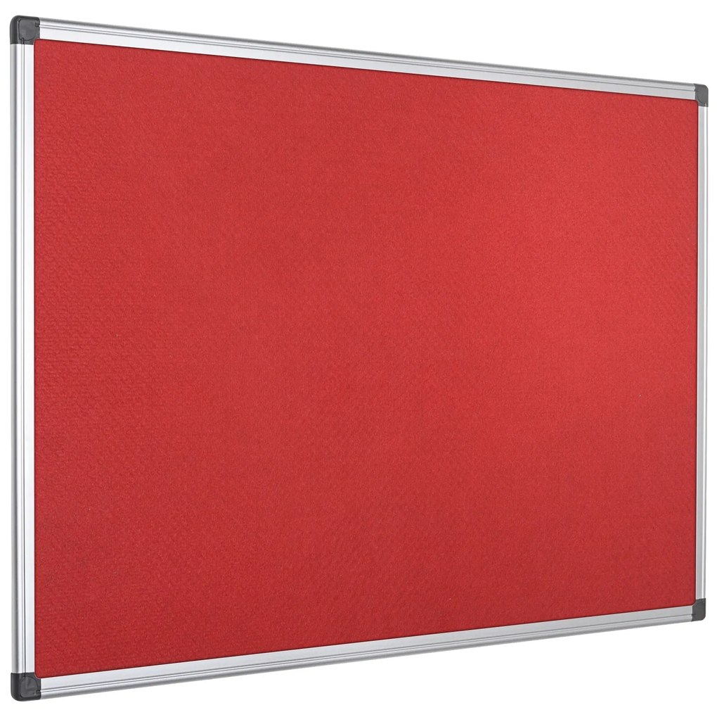Quadro Expositor Feltro 120x150cm Vermelho Moldura Alumínio Maya