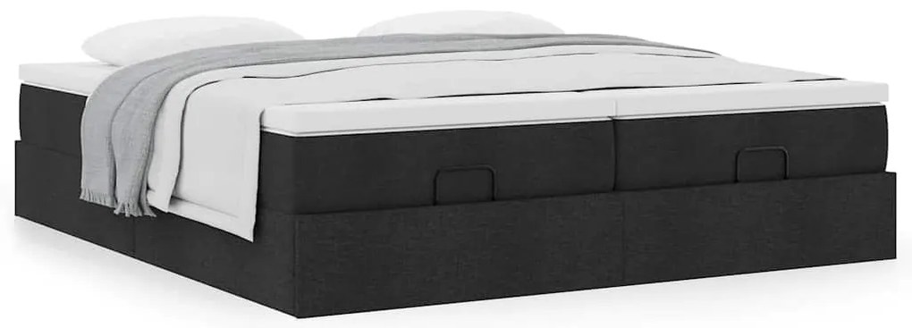 63 / 5,000vidaXL Estrutura de cama otomana com colchões tecido preto
