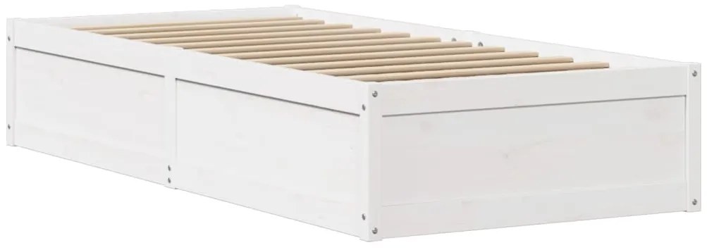 Estrutura de cama com cabeceira 90x190 cm pinho maciço branco