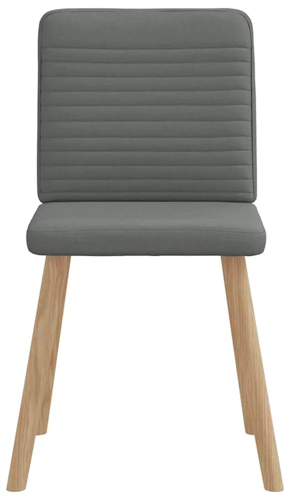 Cadeiras de jantar 4 pcs tecido cinzento-escuro