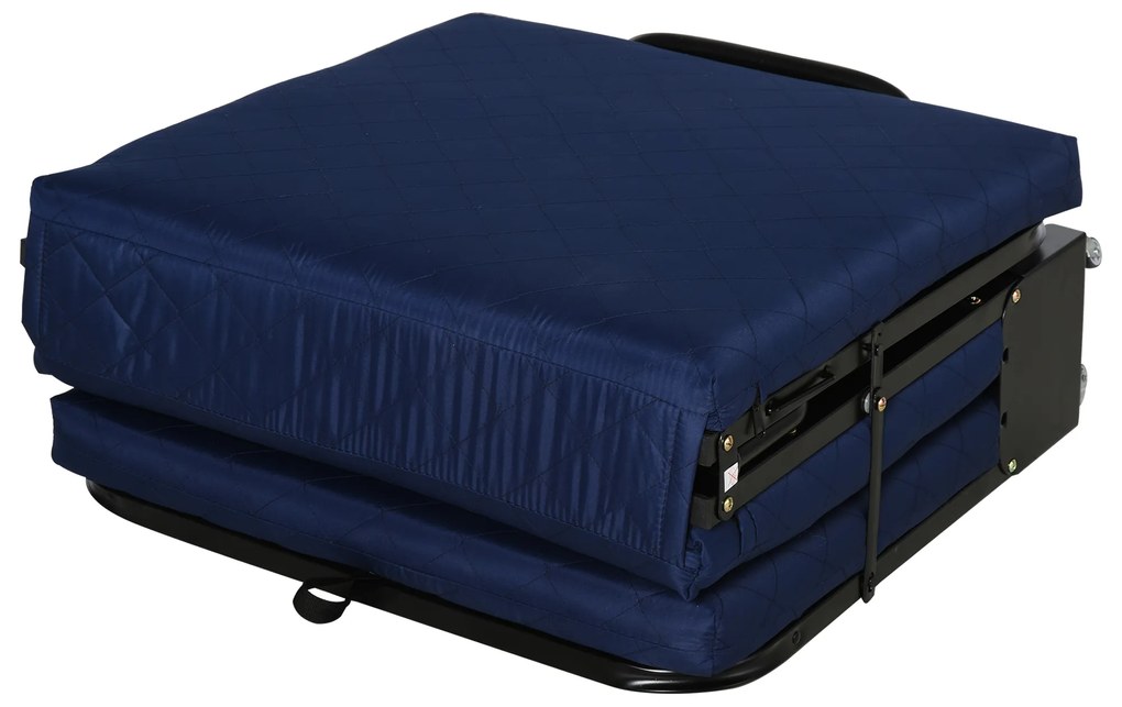 Cama dobrável portátil Cabeceira Ajustável em 5 Níveis de Ângulo 184x65x26cm Azul