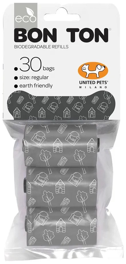 Sacos Higiénicos United Pets Bon Ton Regular Cão Cinzento (3 X 10 Uds)