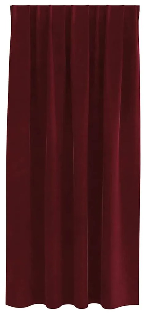 Cortinas Blackout vidaXL com fita superior 2 pcs Vermelho Bordô Veludo