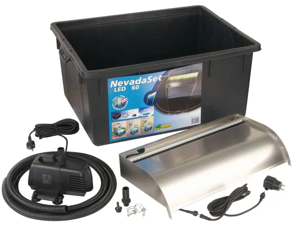 401387 Ubbink Conjunto cascata LED Nevada 60 cm aço inoxidável