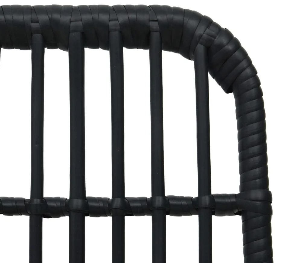 3 pcs conjunto bistrô vime PE preto