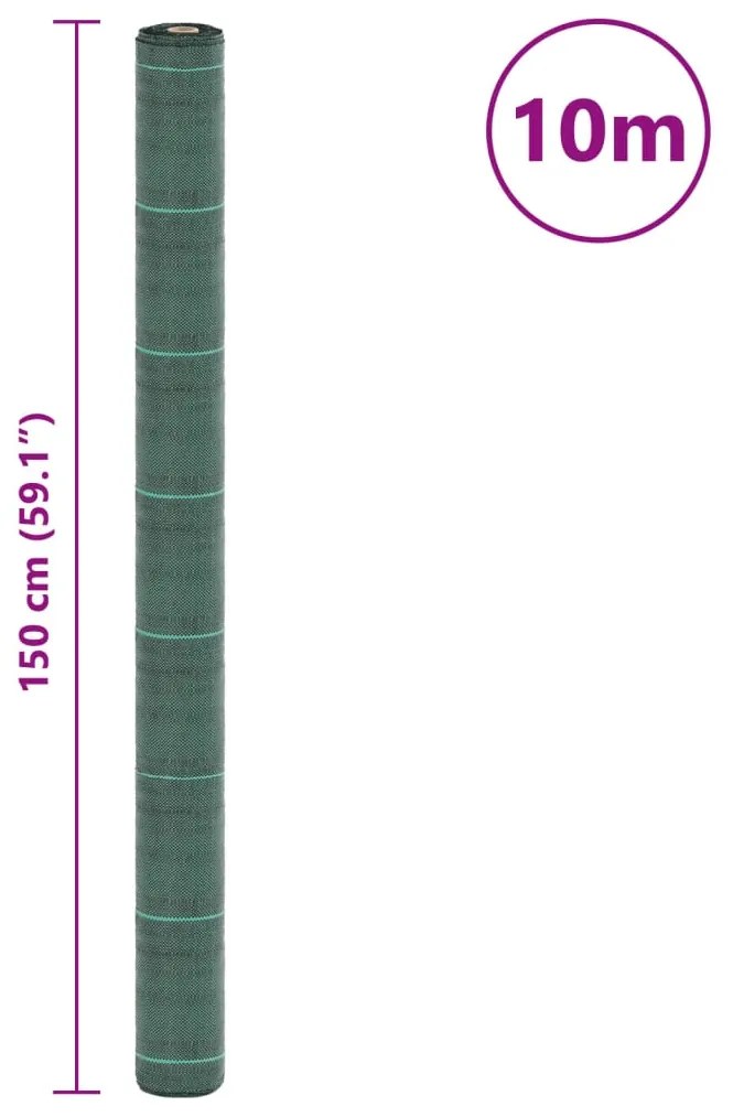 Tela para ervas daninhas 1,5x10 m PP verde