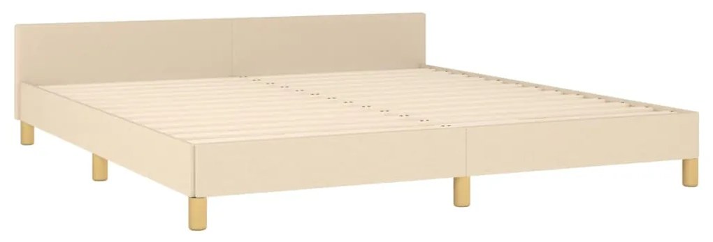 Estrutura de cama sem colchão 160x200 cm tecido cor creme