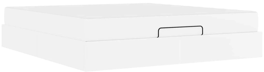 vidaXL Estrutura de cama com colchão com colchão 2 pcs Branco PVC