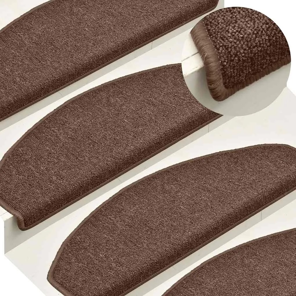 Tapetes de escada 30 pcs 65x24x4 cm castanho
