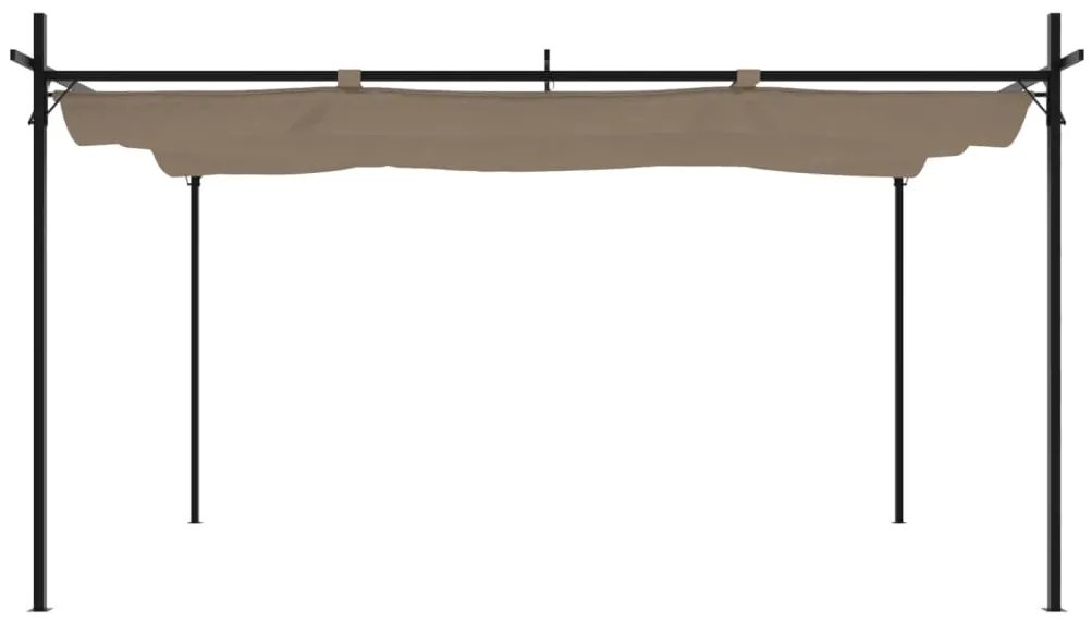 Pérgola com toldo retrátil 395x292x230 cm cor cinza-acastanhado