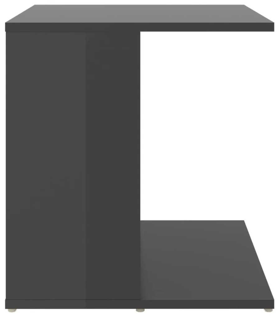 Mesa de apoio 45x45x48 cm derivados de madeira cinza brilhante