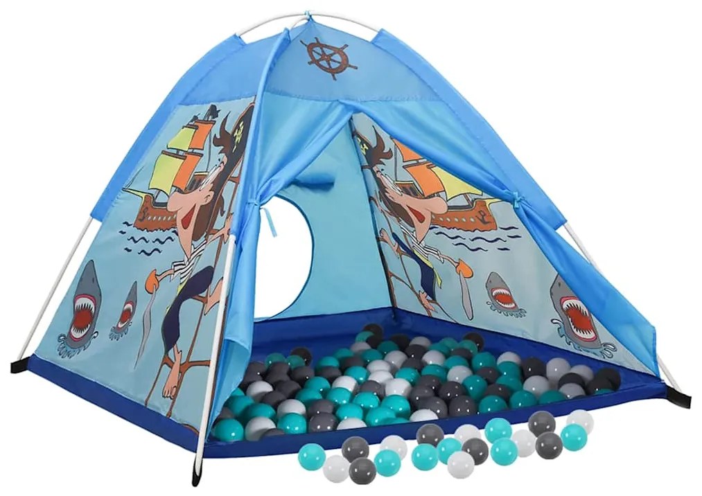 Tenda de brincar infantil com 250 bolas 120x120x90 cm azul