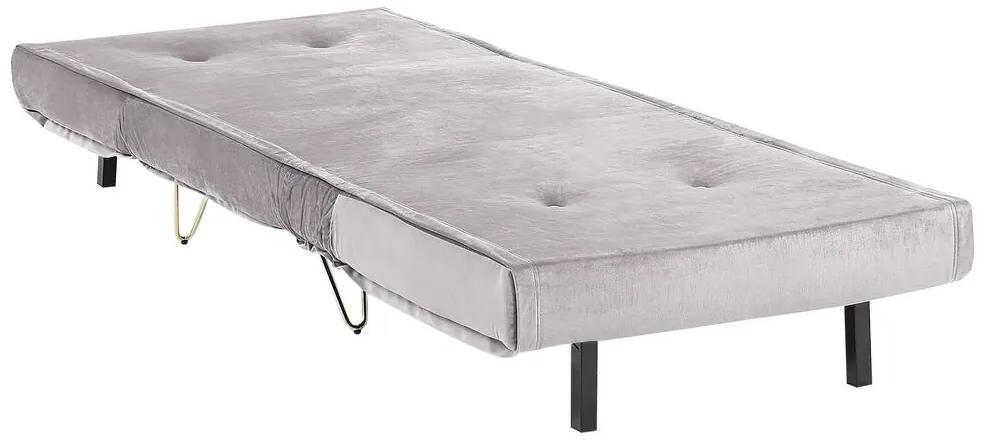 Sofá-cama de 1 lugar em veludo cinzento VESTFOLD Beliani