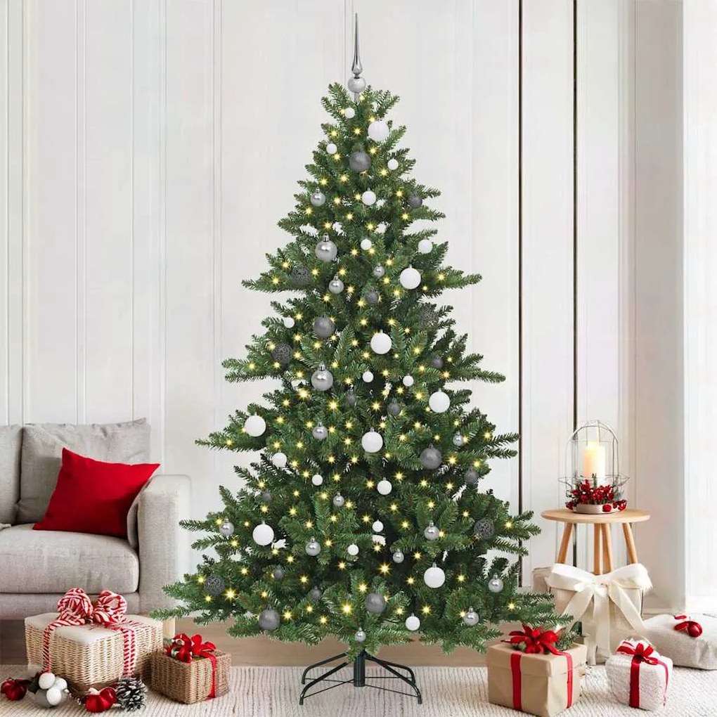 vidaXL Árvore de Natal Articulada Artificial Verde 210 cm PVC e Aço