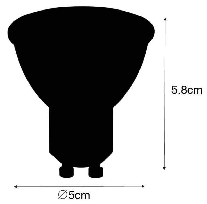 Conjunto de 5 Lâmpada LED GU10 sensor claro-escuro 5W 380 lm 2700K