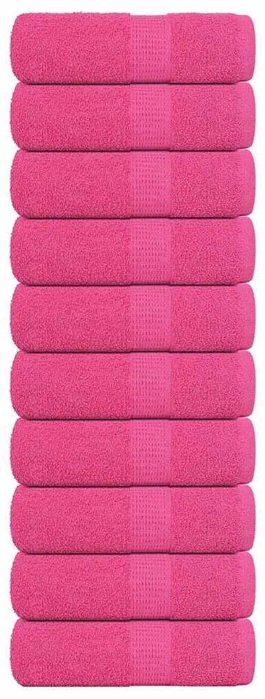 vidaXL Toalhas de bidé 10 pcs 30x50 cm 360 gsm 100% algodão rosa