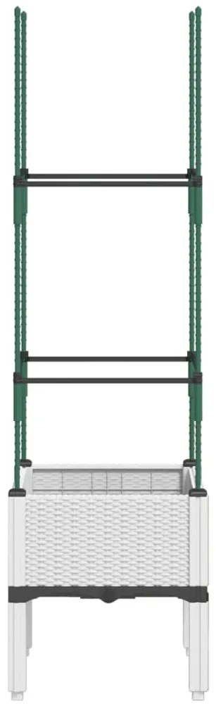 Vaso/floreira de jardim c/ treliça 40x40x142,5 cm PP branco