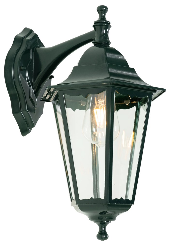 Lanterna de parede externa clássica verde escuro IP44 - New Orleans down