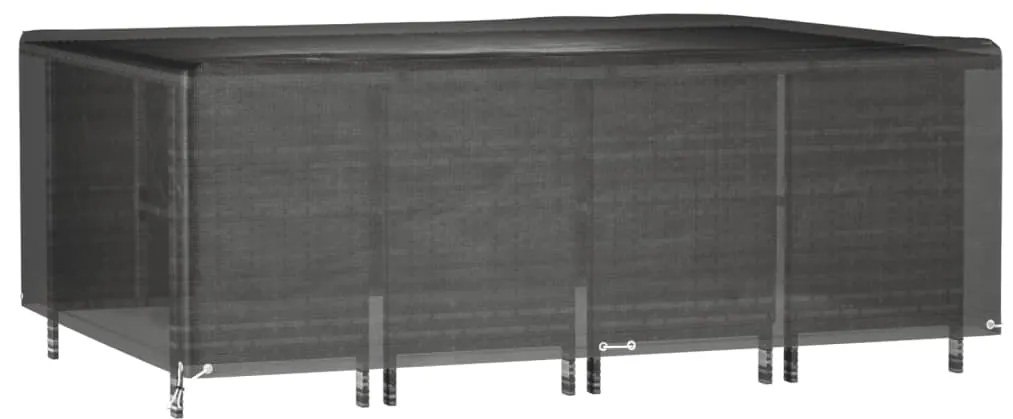 Capas móveis de jardim 2 pcs 12 ilhós 240x180x80 cm retangular