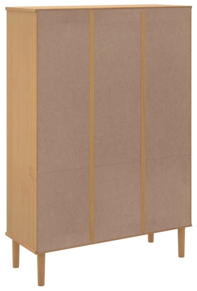 Estante SENJA aspeto de vime 90x35x130 cm pinho maciço castanho