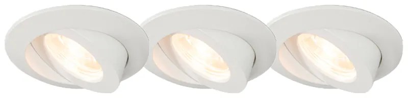 Conjunto de 3 Focos Embutidos Brancos c/ LED IP44 - Relax LED Moderno