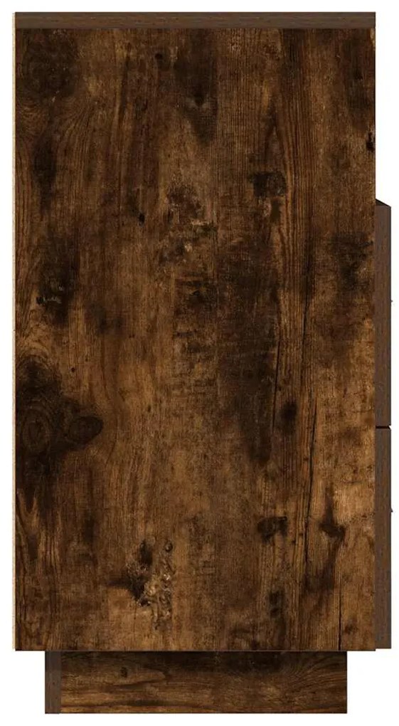 Mesas cabeceira 2pcs com 2gavetas 36x36x68 cm carvalho fumado