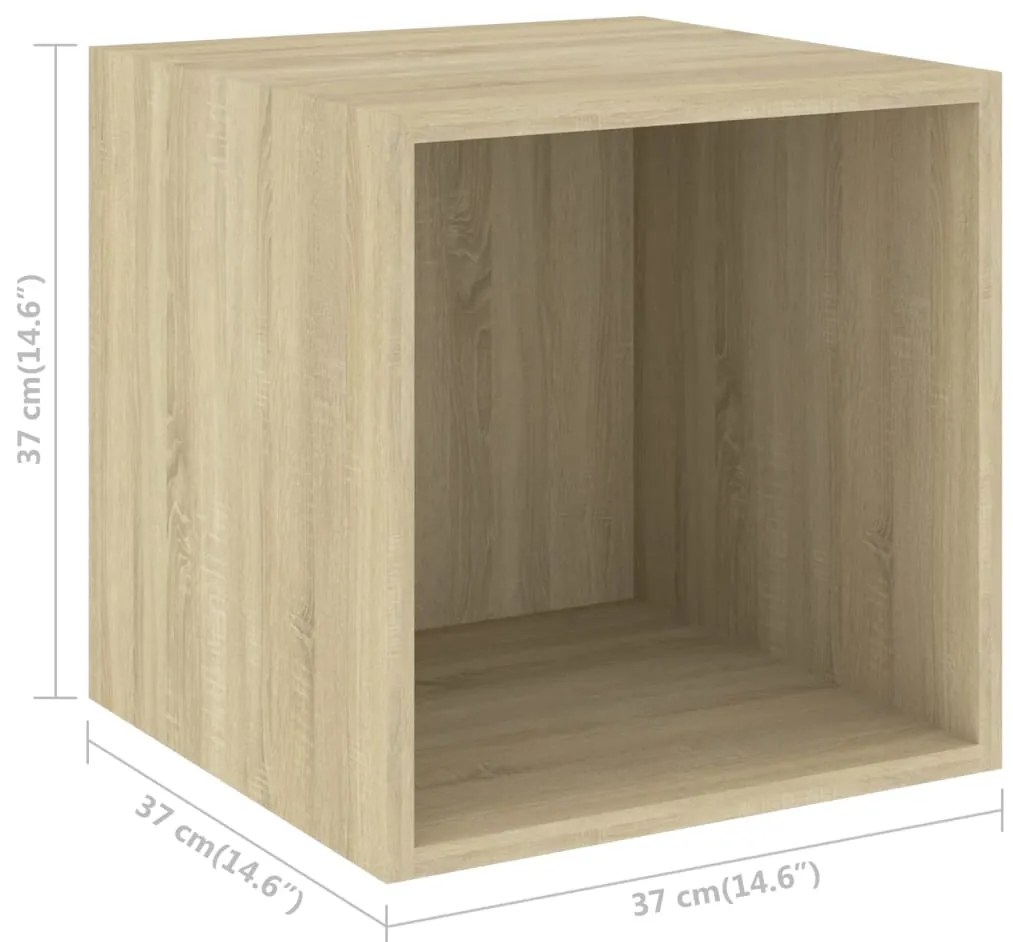 4 pcs conjunto móveis de TV derivados madeira carvalho sonoma