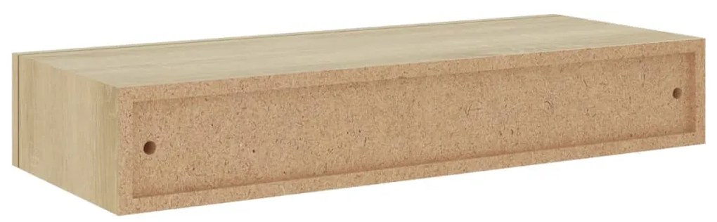 Prateleiras parede c/ gavetas 2 pcs MDF 60x23,5x10 cm carvalho