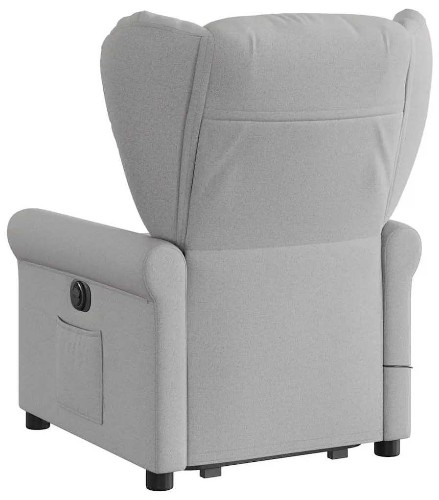 Poltrona elétrica elevatória massagens tecido cinzento-nublado