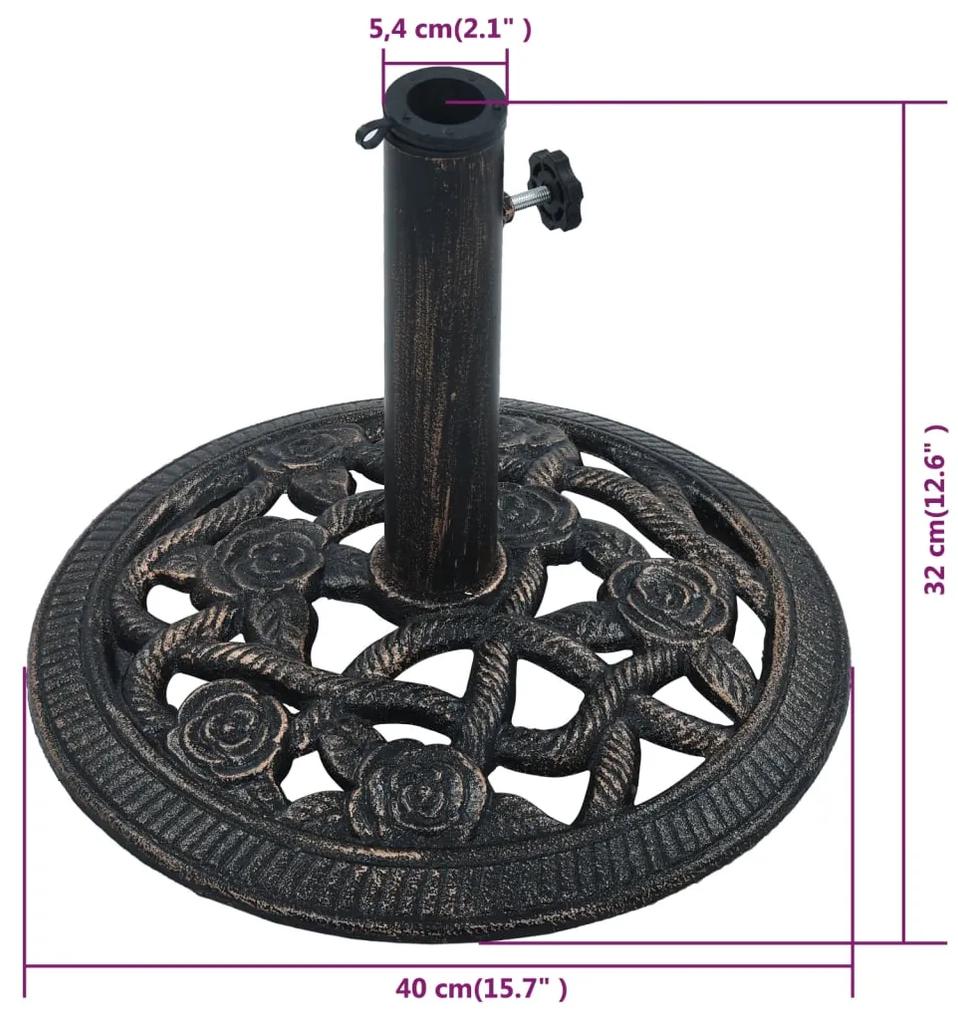 Base para guarda-sol 9 kg 40 cm ferro fundido preto e bronze