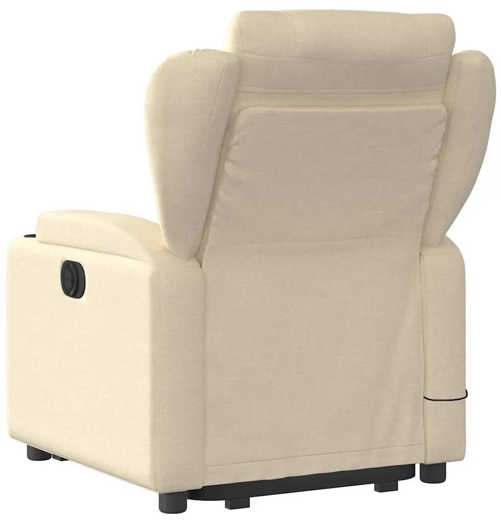 Poltrona elétrica elevatória massagens tecido creme