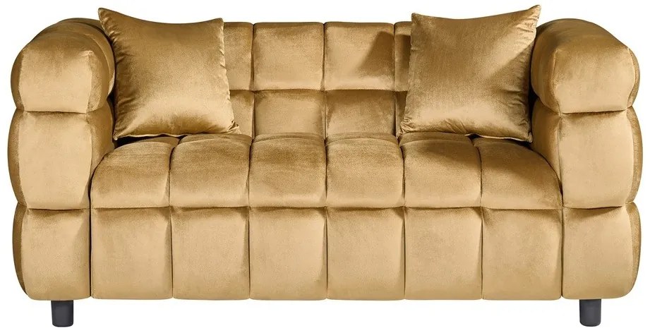Sofá LORING, 2 lugares, tecido velvet 158x87x71 cm camel 34