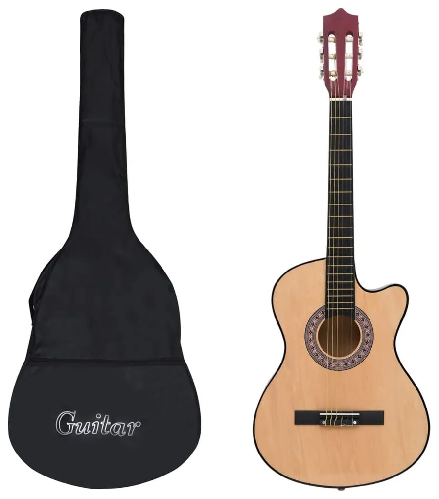 12 pcs conjunto de guitarra acústica cutaway com 6 cordas 38"